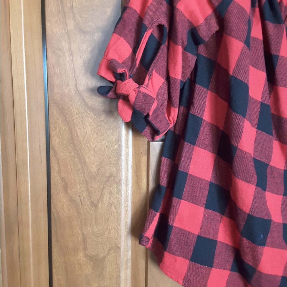 DEREK HEART Buffalo plaid top